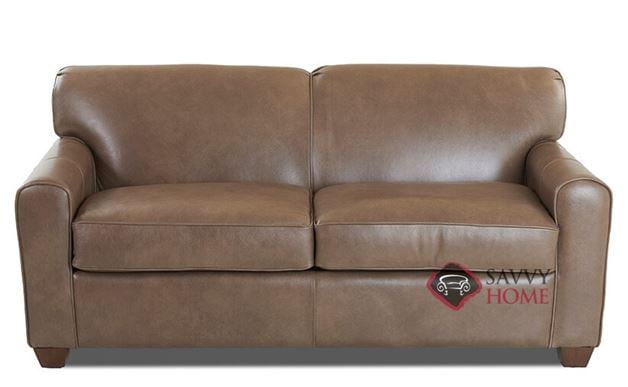 Zurich Full Leather Sleeper Sofa in Abilene Smoke by Savvy