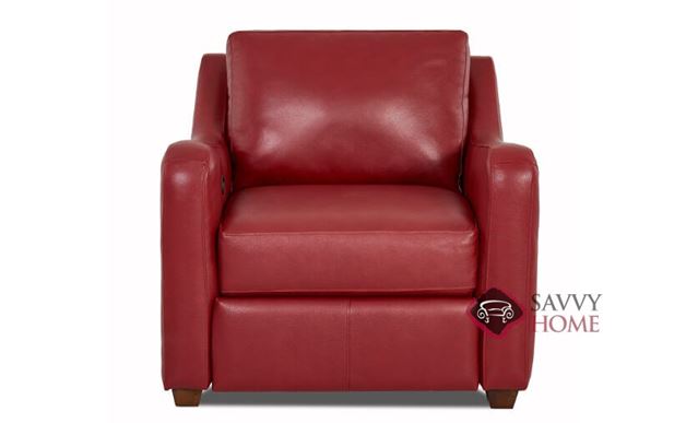 Glendale Leather Reclining Chair by Savvy in Durango Strawberry