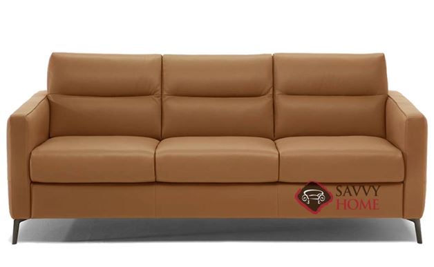 Caffaro (C008-266) Queen Leather Sleeper Sofa by Natuzzi Editions in Oregon Cuoio