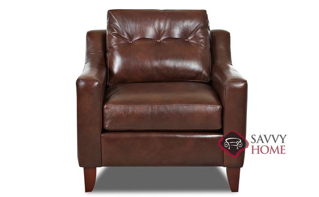 Austin Leather Chair by Savvy in Brown Leather