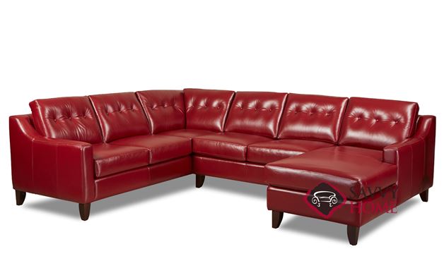 Austin Leather U-Shape True Sectional by Savvy