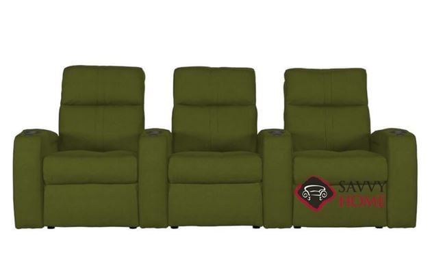 Flicks 3-Seat Power Reclining Home Theater Seating (Straight) with Consoles by Palliser