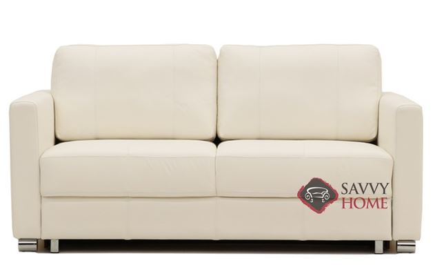 Fantasy II Leather Queen Sleeper Sofa by Luonto in Natural Soft 000
