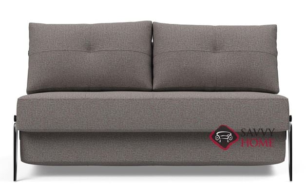 Cubed Full Sleeper Sofa with Aluminum Legs in 521 Mixed Dance Grey