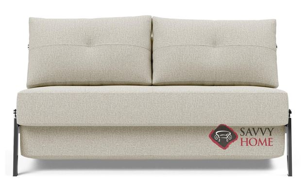 Cubed Full Sleeper Sofa with Chrome Legs in 527 Mixed Dance Natural