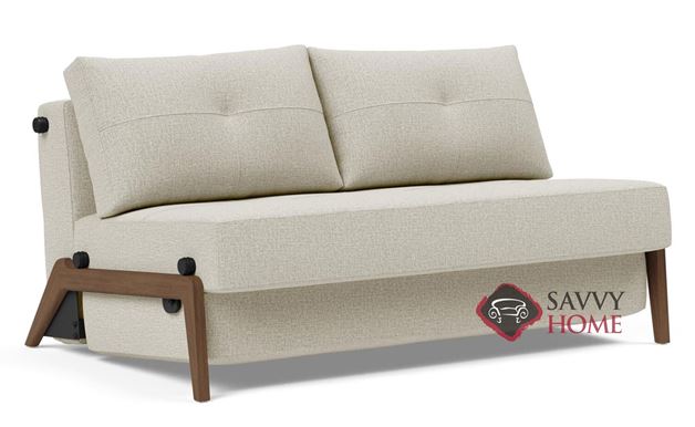 Cubed Full Sleeper Sofa with Dark Wood Legs