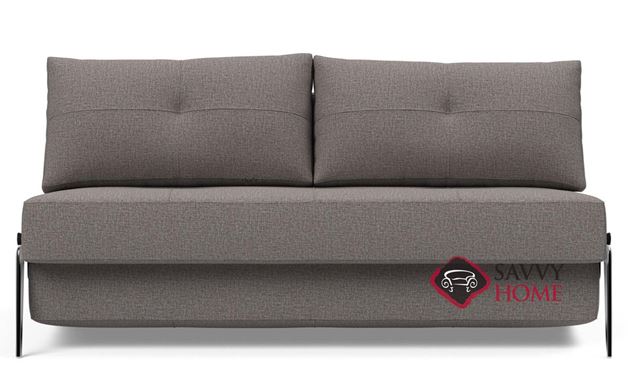 Cubed Queen Sleeper Sofa with Aluminum Legs in 521 Mixed Dance Grey