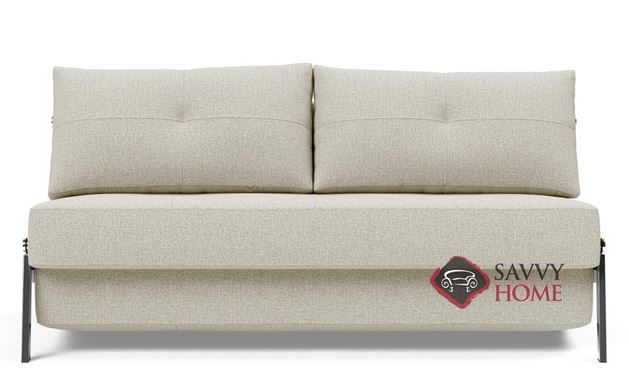 Cubed Queen Sleeper Sofa with Chrome Legs in 527 Mixed Dance Natural