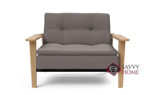 Dublexo Frej Chair Size Sleeper Sofa with Oak Legs in 521 Mixed Dance Grey