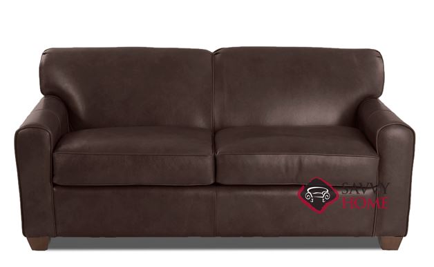 Zurich Full Leather Sleeper Sofa in Hopkins Chocolate by Savvy