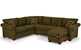 The 664 True Sectional with Chaise Queen Sleeper in Longbranch Verde (RAF)