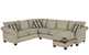 The 664 True Sectional with Chaise Queen Sleeper in Stoked Linen