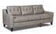 Austin Leather Sofa Sideview in Grey Leather