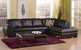 Miami Leather Large Chaise Sectional Sofa Room Shot