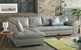 Miami Leather Large Chaise Sectional Sofa Room Shot
