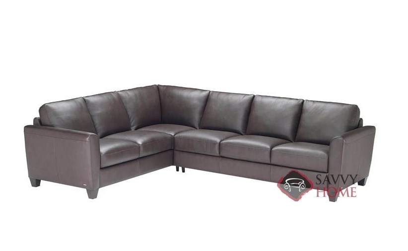 Liro (B592) Leather Stationary True Sectional by Natuzzi is Fully