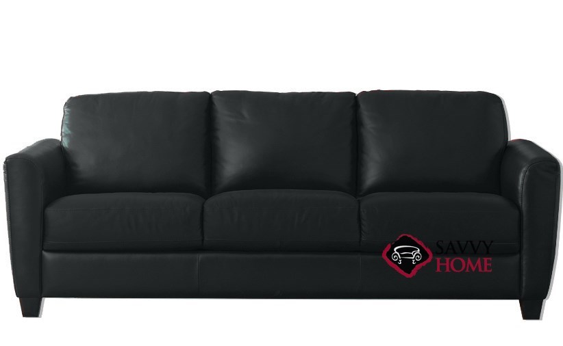Quick Ship Liro B592 Leather Sleeper Sofas Queen In Denver Black By Natuzzi With Fast Shipping Savvyhome