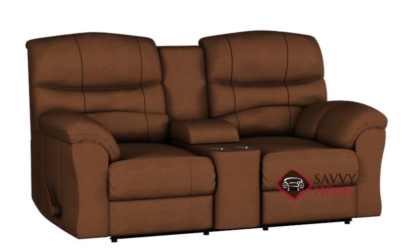 Palliser Leather Reclining Loveseat, Leather Double Recliner Loveseat With Console