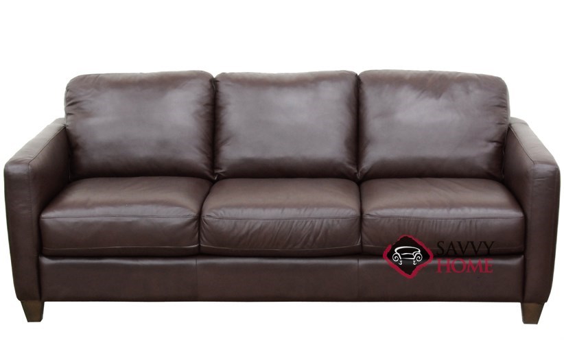 QuickShip Liri (B591) Leather Sleeper Sofas Queen in Belfast Dark