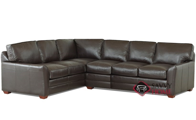 Gold Coast Leather Sleeper Sofas True Sectional By Savvy Is Fully Gold Coast Leather True Sectional Sleeper Shown In Outsider Chocolate