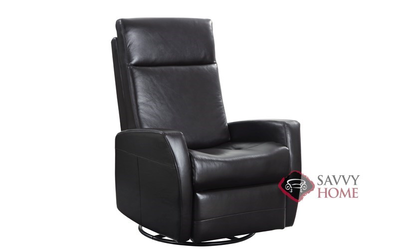 black leather swivel rocker recliner