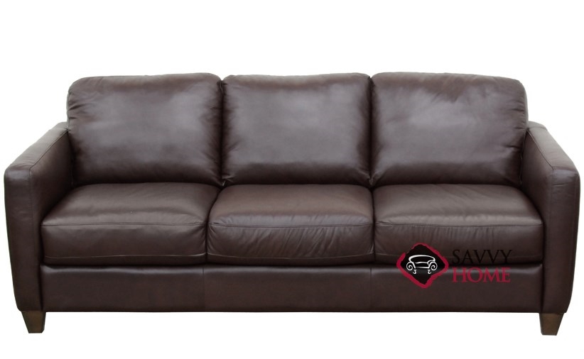 Quick Ship Liri B591 Leather Sleeper Sofas Queen In Phoenix Brown B591 Queen Leather Sleeper Pictured In Phoenix Brown