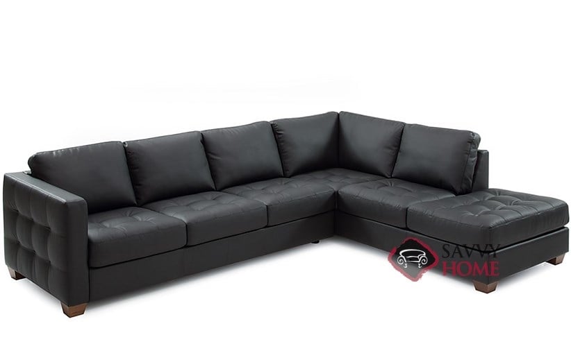 Barrett Leather Stationary Chaise, Best Top Grain Leather Sectionals
