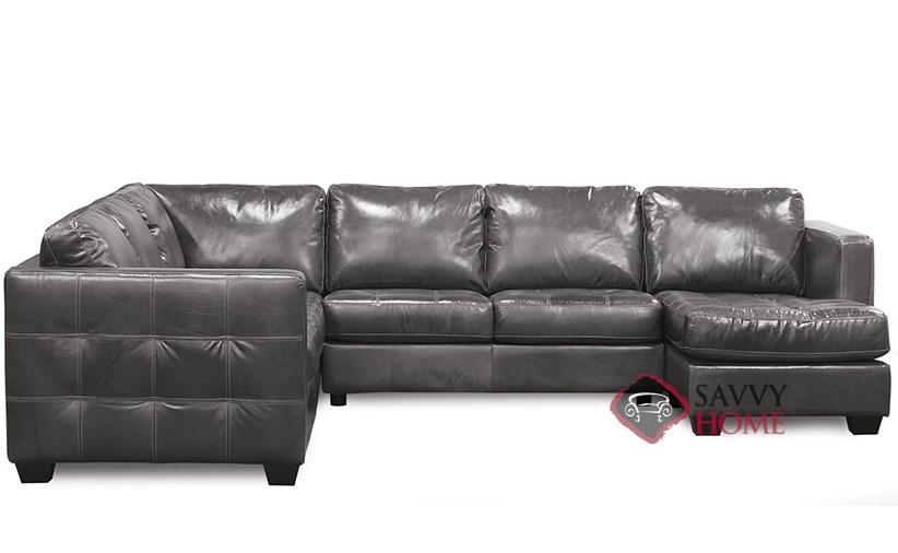 Barrett Leather Stationary True, U Shaped Leather Sectional Sofa