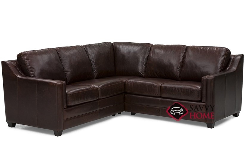 Corissa Leather Stationary True, Compact Leather Sectional Sofa