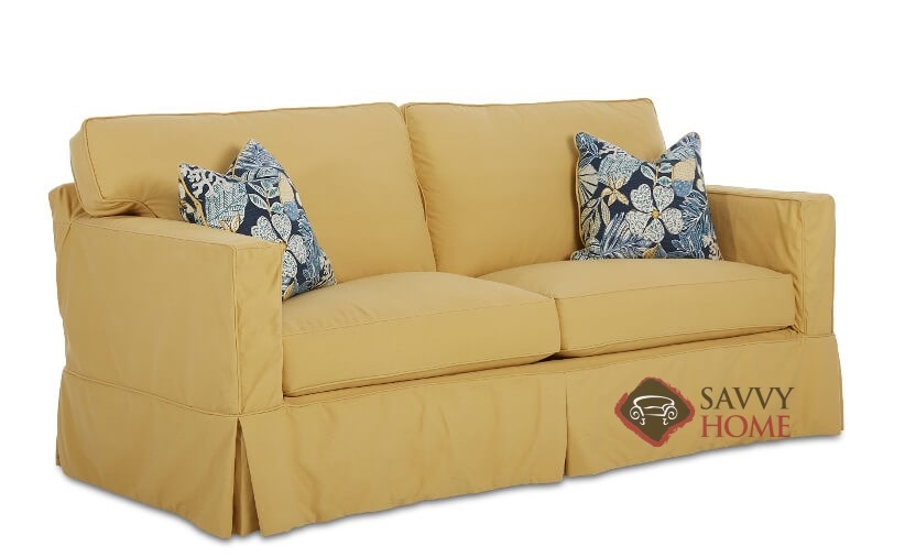 Jersey Fabric Stationary Studio Sofa by Savvy is Fully Customizable by