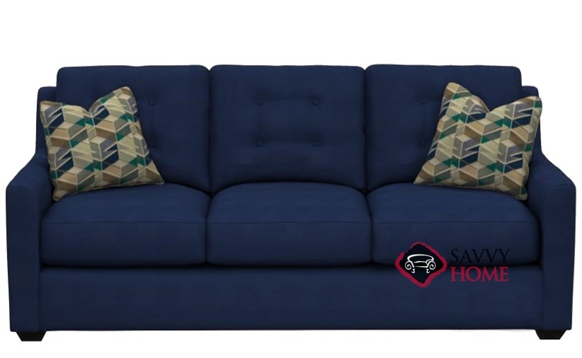 Quick Ship Green Bay Fabric Sleeper Sofas Queen In Ranger Twill Blue By Savvy With Fast Shipping Savvyhome