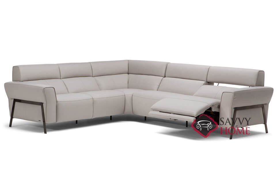 Neto Leather Reclining True Sectional, Natuzzi Leather Sectionals