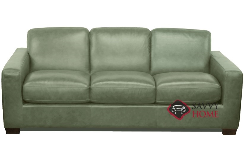 Quick Ship Rubicon B534 Leather Sleeper Sofas Queen In Neptune B534 Natuzzi Queen Sleeper Sofa In Neptune Sage