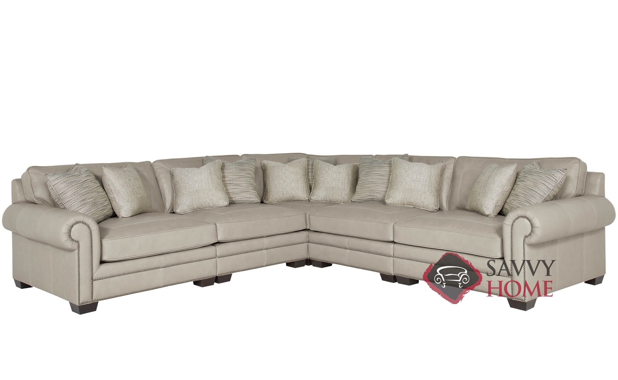bernhardt grandview leather sectional sofa