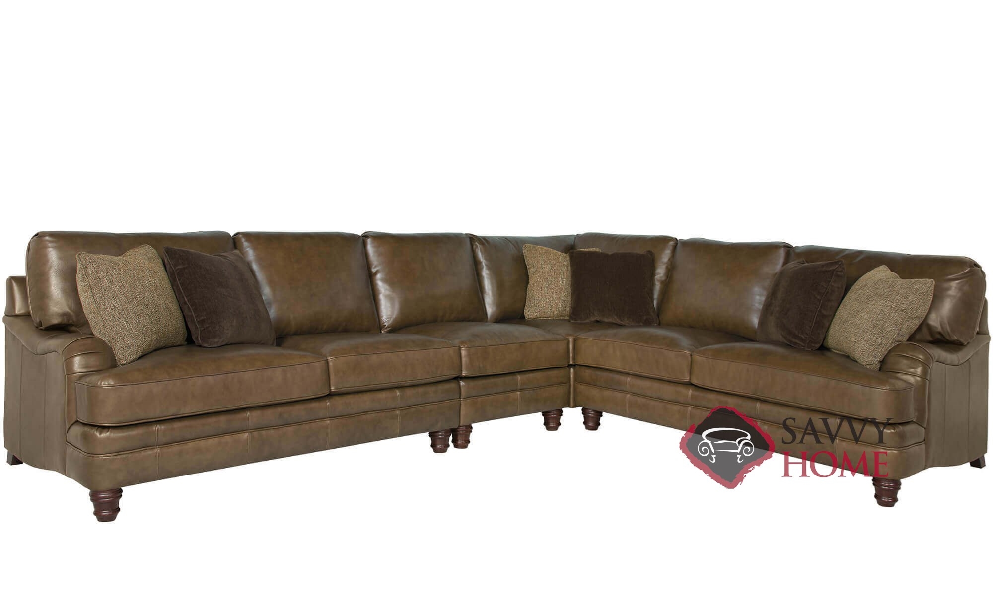 QuickShip Tarleton by Bernhardt Leather Stationary True Sectional in