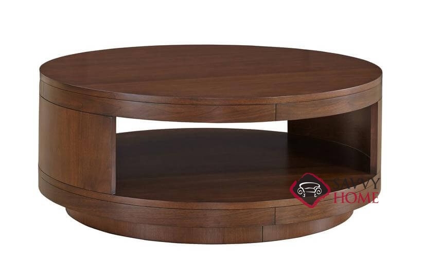 Quick Ship Turano By Palliser Stationary Tail Table In Turano Round Tail Table With Veneer Top And Casters By Palliser