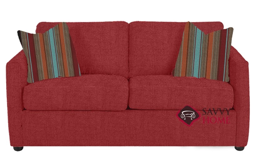 Quick Ship San Francisco Fabric Sleeper Sofas Full In Lily Radish By Savvy With Fast Shipping Savvyhome