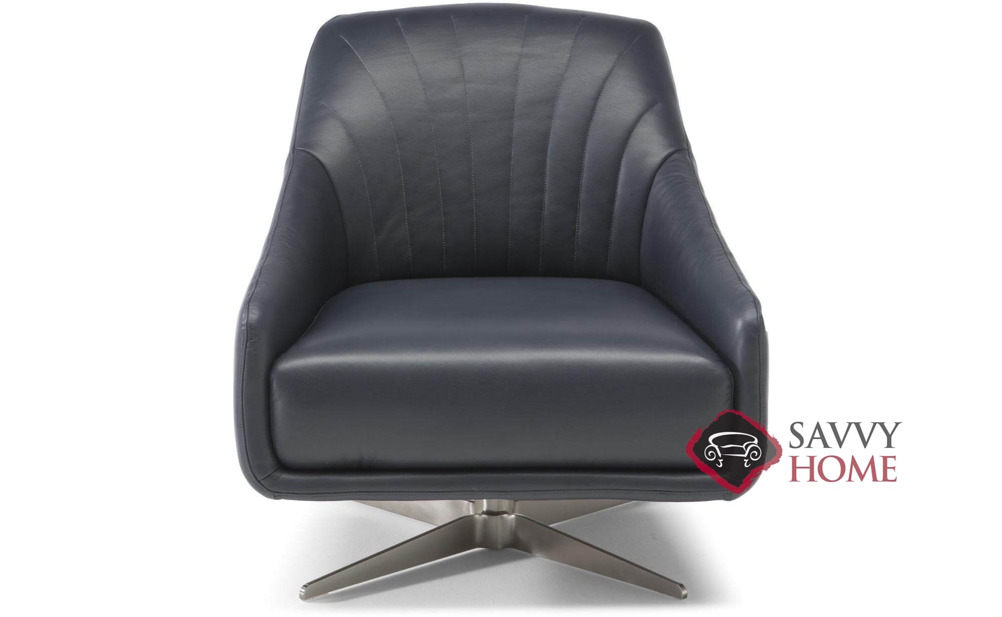 Felicita C014 Leather Stationary Swivel Chair By Natuzzi Is