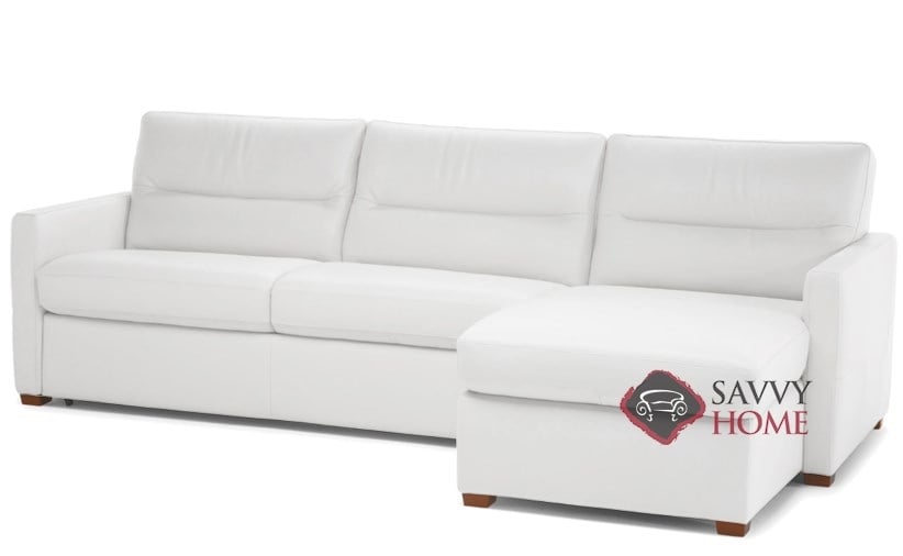 Quick Ship Conca Leather Sleeper Sofas, White Leather Sofa Bed Sectional
